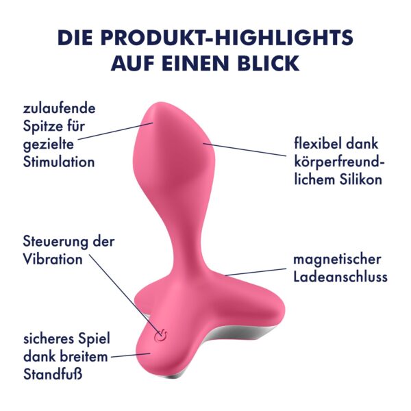 VIBRADOR ANAL GAME CHANGER SATISFYER ROSA - Imagen 10