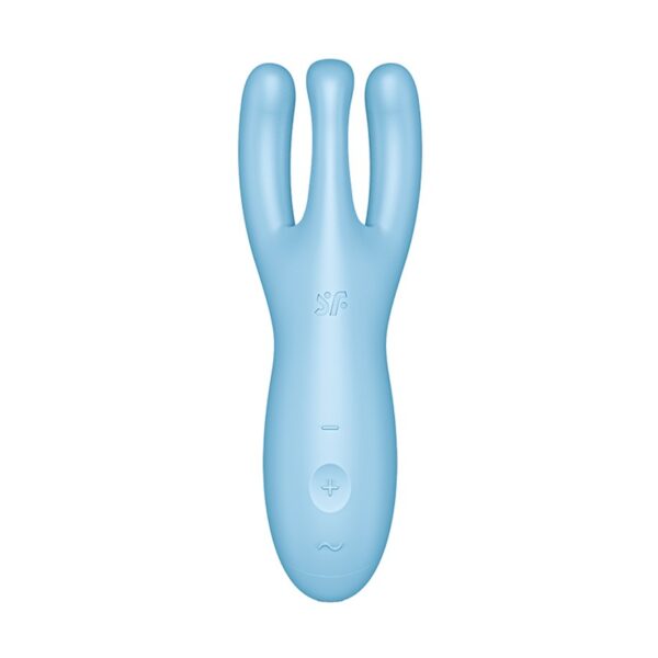 VIBRADOR THREESOME 4 CON APP SATISFYER AZUL - Imagen 4