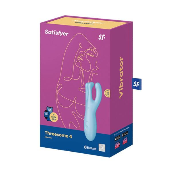 VIBRADOR THREESOME 4 CON APP SATISFYER AZUL - Imagen 6