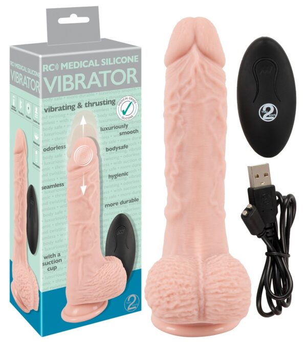 VIBRADOR REALISTA CON FUNCIÓN DE EMPUJE Y CONTROL REMOTO INALÁMBRICO MEDICAL SILICONE RC VIBRATOR YOU2TOYS