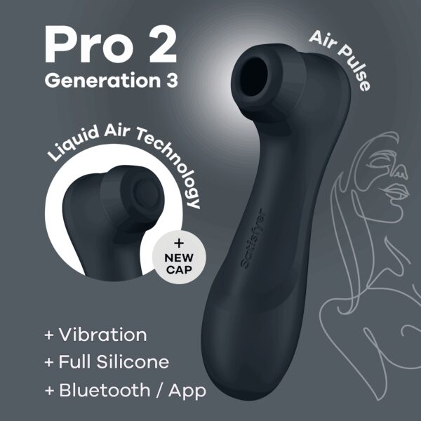 ESTIMULADOR PRO 2 GEN 3 SATISFYER CON CONNECT APP NEGRO - Imagen 7