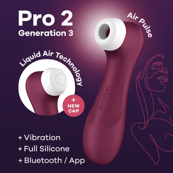 ESTIMULADOR PRO 2 GEN 3 SATISFYER CON CONNECT APP ROJO TINTO - Imagen 7