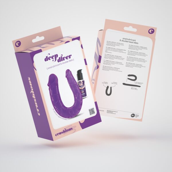 DEEP DIVER DILDO DOBLE CON LUBRICANTE ANAL 50ML CRUSHIOUS MORADO - Imagen 8