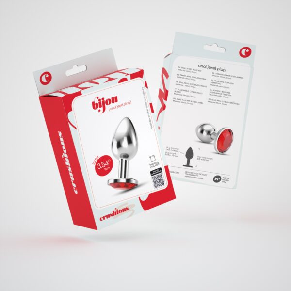 PLUG ANAL JOYA BIJOU ROJO GRANDE CRUSHIOUS CON BOLSA ATERCIOPELADA GRATIS - Imagen 7