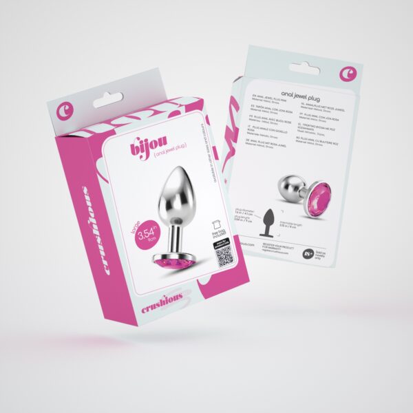 PLUG ANAL JOYA BIJOU ROSA GRANDE CRUSHIOUS CON BOLSA ATERCIOPELADA GRATIS - Imagen 7