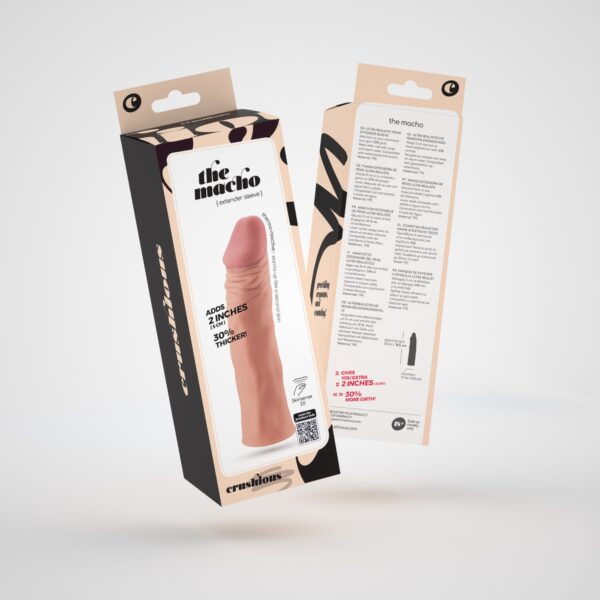 FUNDA DE PENE REALISTA CON EXTENSIÓN DE 2" THE MACHO CRUSHIOUS - Imagen 11