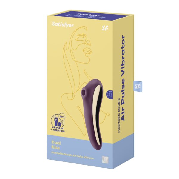 VIBRADOR DUAL KISS SATISFYER BURDEOS - Imagen 5