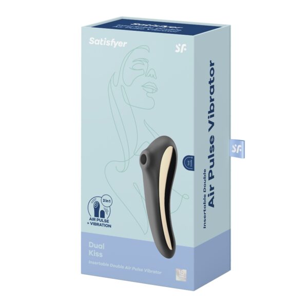 VIBRADOR DUAL KISS SATISFYER NEGRO - Imagen 5