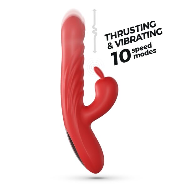 LAPIN VIBRADOR CONEJO RECARGABLE CON EMPUJE ROJO CRUSHIOUS - Imagen 7