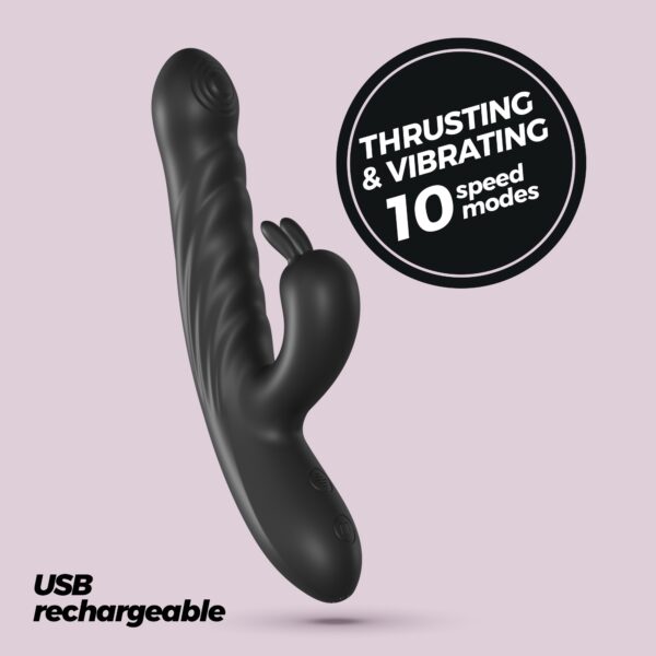 LAPIN VIBRADOR CONEJO RECARGABLE CON EMPUJE NEGRO CRUSHIOUS - Imagen 11