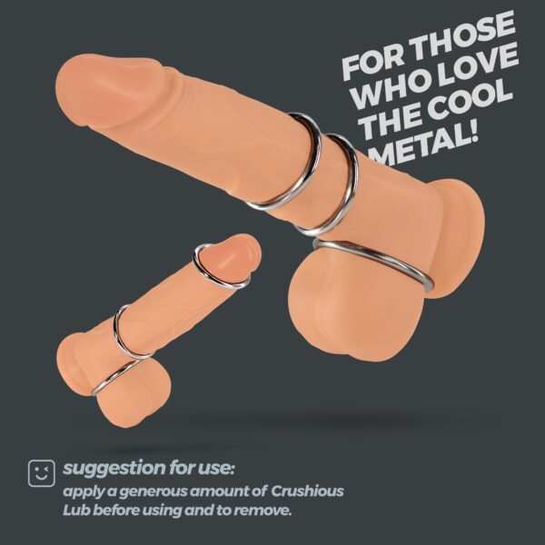 METALEROS CONJUNTO DE 3 ANILLOS PARA EL PENE DE METAL CRUSHIOUS - Imagen 6