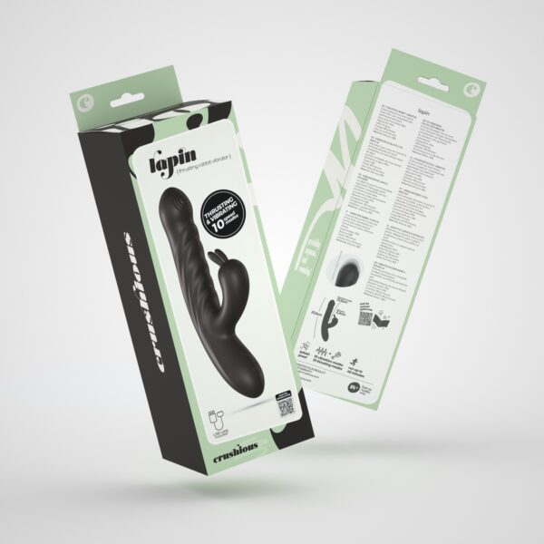 LAPIN VIBRADOR CONEJO RECARGABLE CON EMPUJE NEGRO CRUSHIOUS - Imagen 9