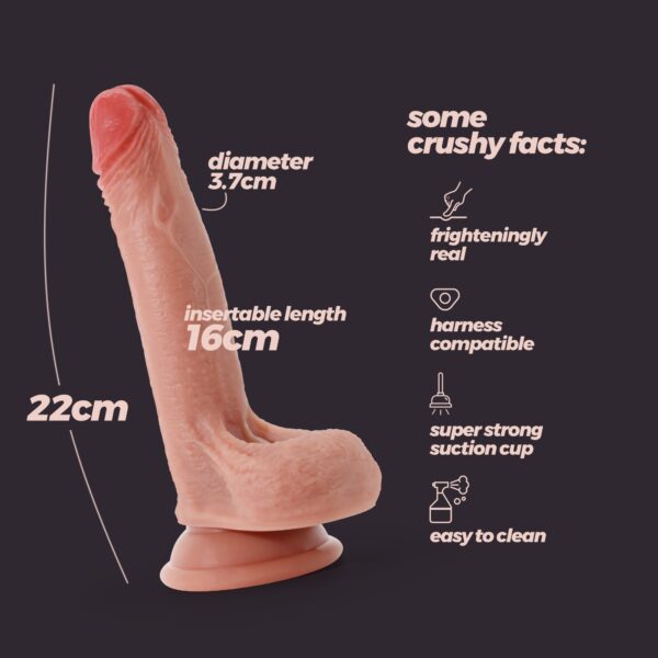 DILDO DE SILICONA LIQUIDA INVIKTUS 8 CRUSHIOUS PIEL - Imagen 8