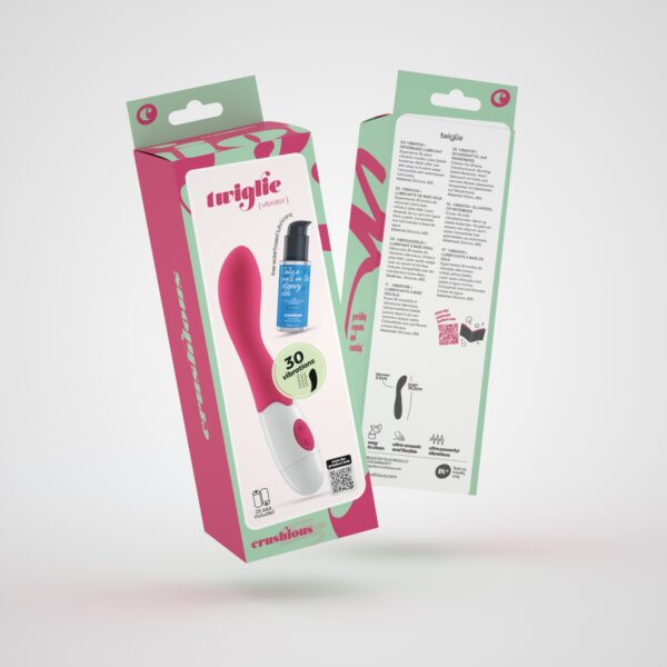 VIBRADOR TWIGLIE CON LUBRICANTE DE BASE AGUA INCLUIDO CRUSHIOUS - Imagen 11