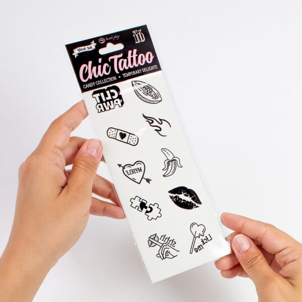 CONJUNTO DE 10 TATTOOS TEMPORALES - CANDY COLLECTION CHIC TATTOO SECRET PLAY - Imagen 5