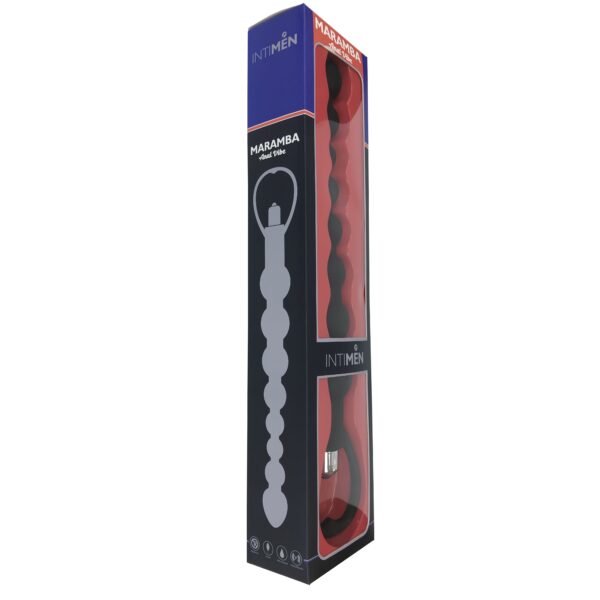 TIRA DE PERLAS ANALES CON VIBRACIÓN MARAMBA NEGRO INTIMEN - Imagen 3