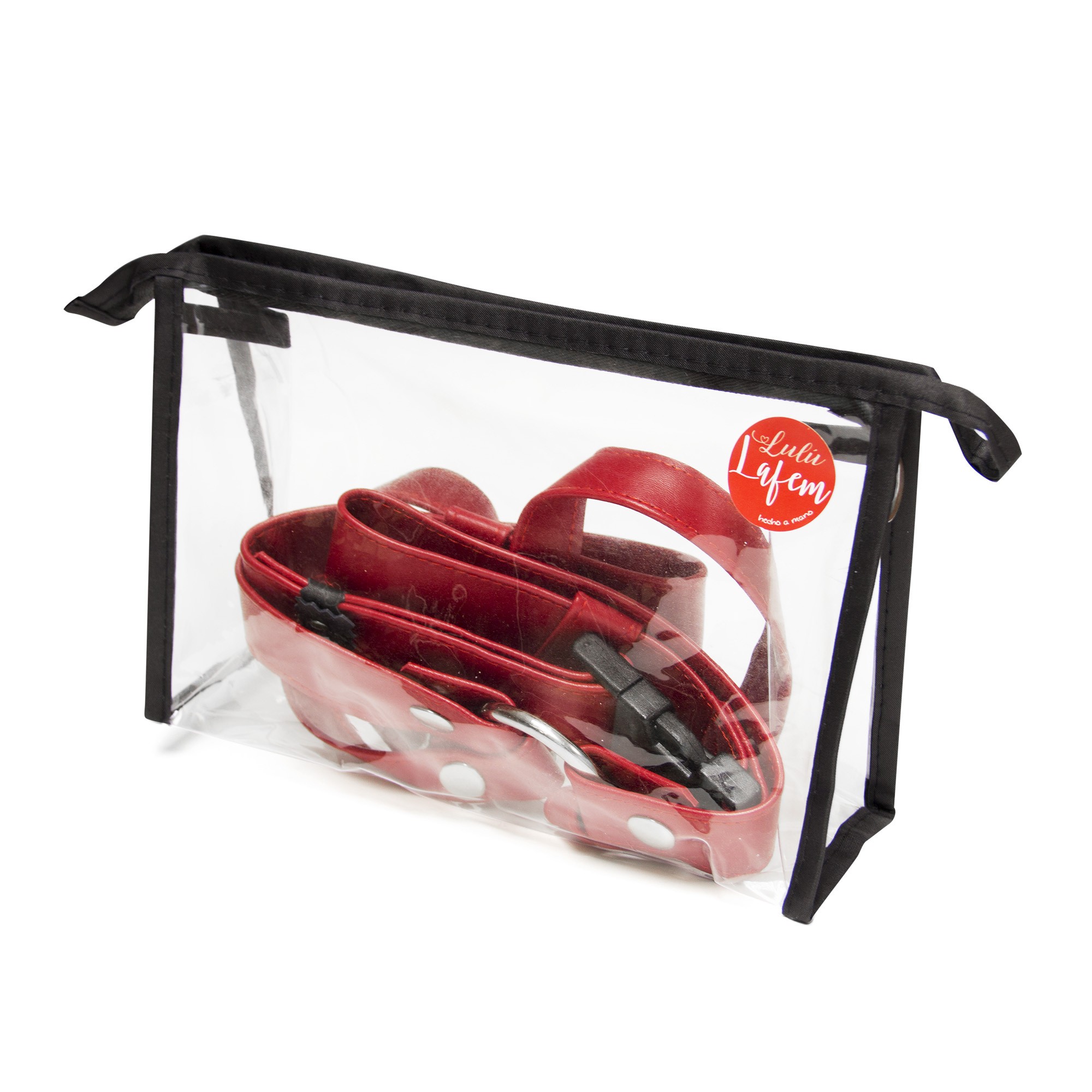 ARNÉS ARTESANAL DE CUERO ROJO 3 CM/ M LULÚ LAFEM - Imagen 4