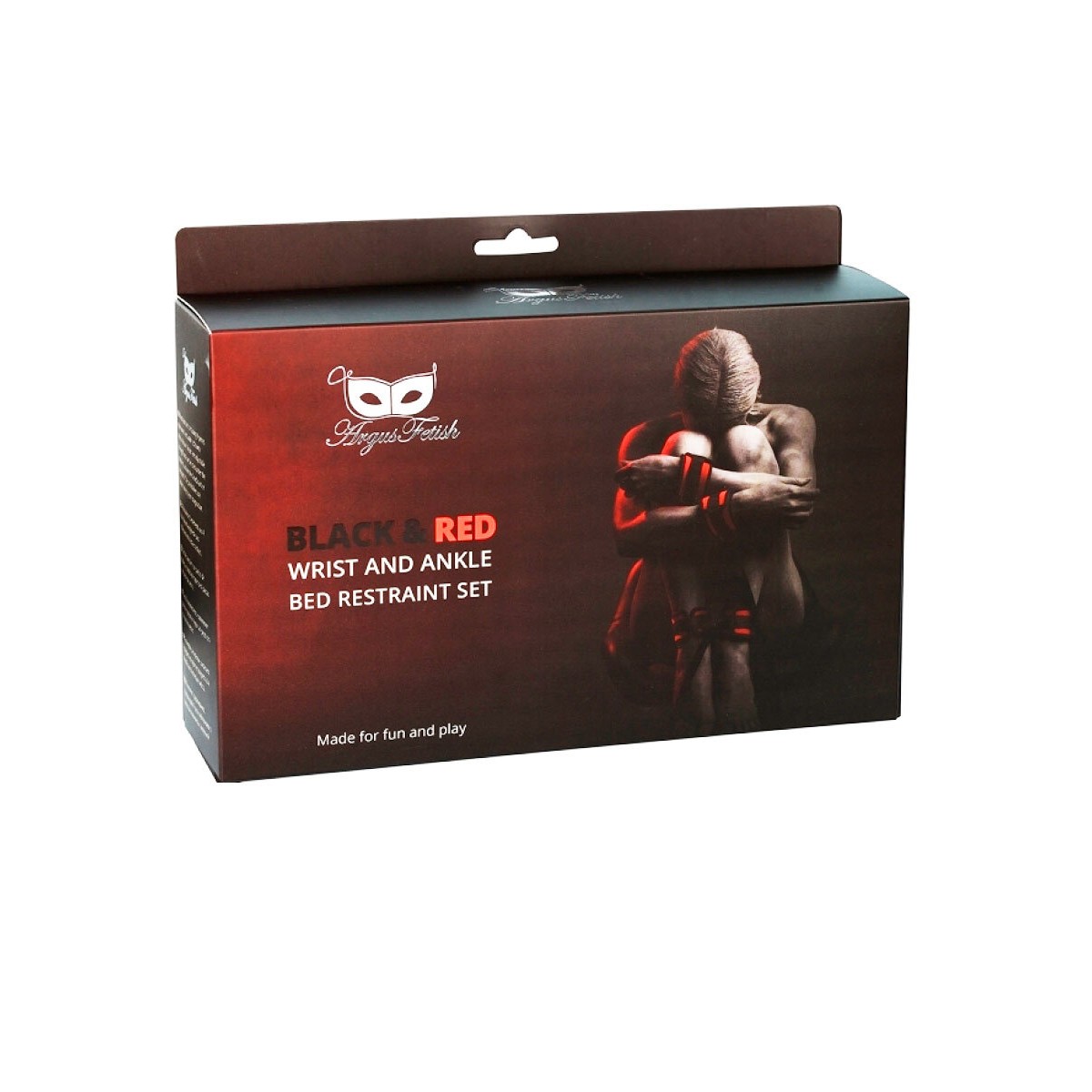 CONJUNTO DE RESTRICCIONES PARA CAMA ARGUS FETISH NEGRO E ROJO ARGUS TOYS - Imagen 4