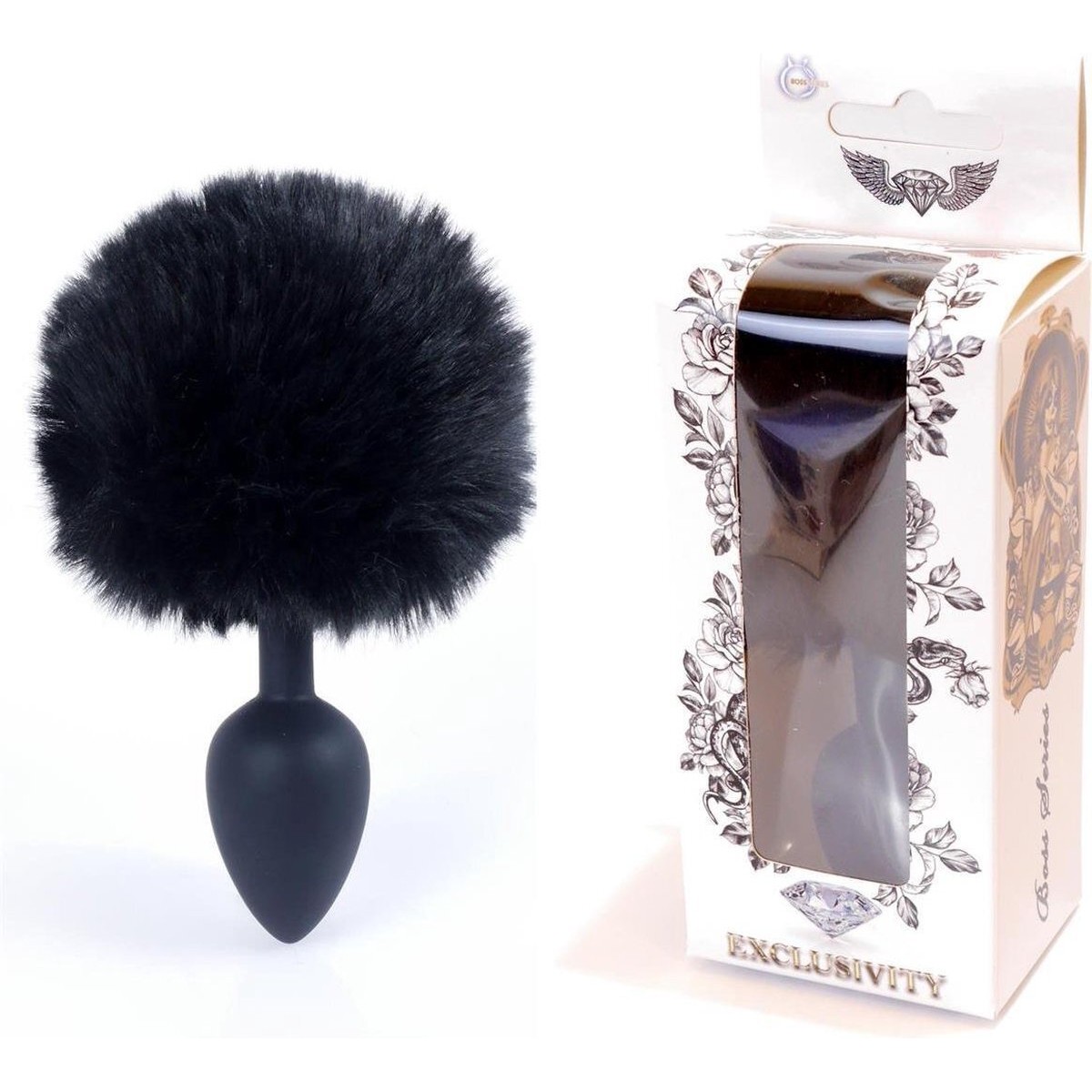 PLUG ANAL CON COLA DE CONEJO EXCLUSIVITY NEGRO BOSS SERIES