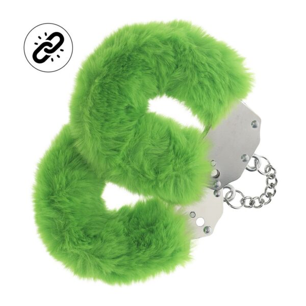 ESPOSAS DE FELPA HEAVY-DUTY FLUFFY VERDE OUCH! - Imagen 3