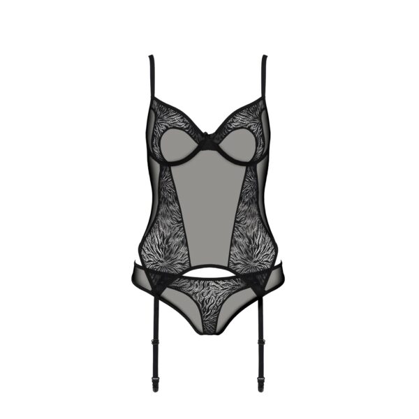 CORSÉ Y TANGA SELAGINELLA NEGRO ECO COLLECTION PASSION - Imagen 3