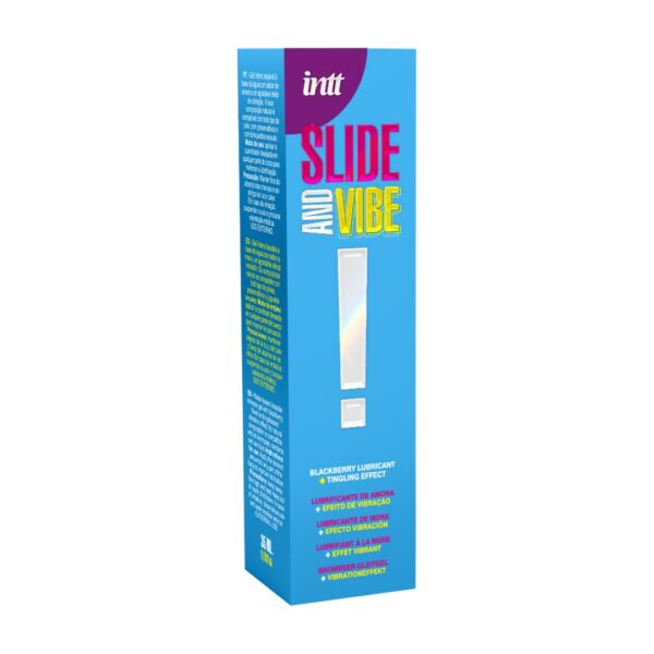 LUBRICANTE A BASE DE AGUA CON VIBRACIÓN SLIDE AND VIBE 35ML INTT - Imagen 3