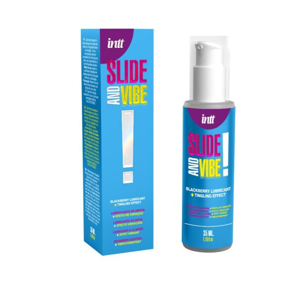 LUBRICANTE A BASE DE AGUA CON VIBRACIÓN SLIDE AND VIBE 35ML INTT - Imagen 4