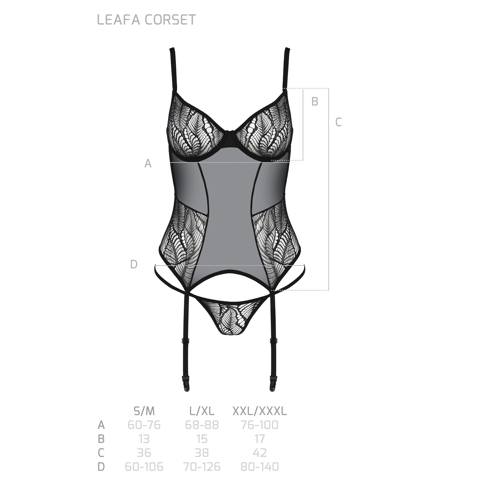 CORSÉ Y TANGA LEAFA NEGRO ECO COLLECTION PASSION - Imagen 5