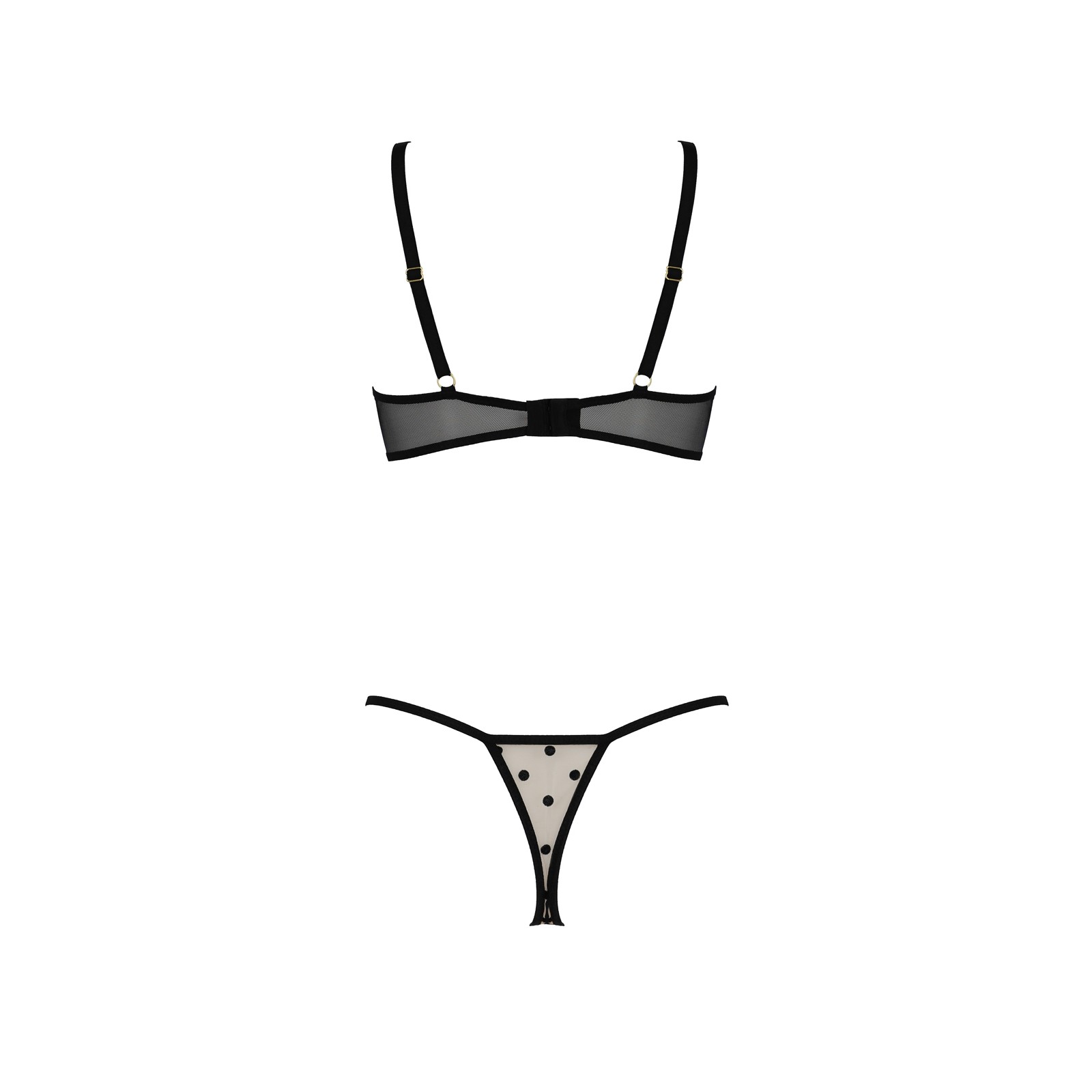 CONJUNTO DE 2 PIEZAS CON SUJETADOR ABIERTO MARINA BEGE DEVIL COLLECTION PASSION - Imagen 4