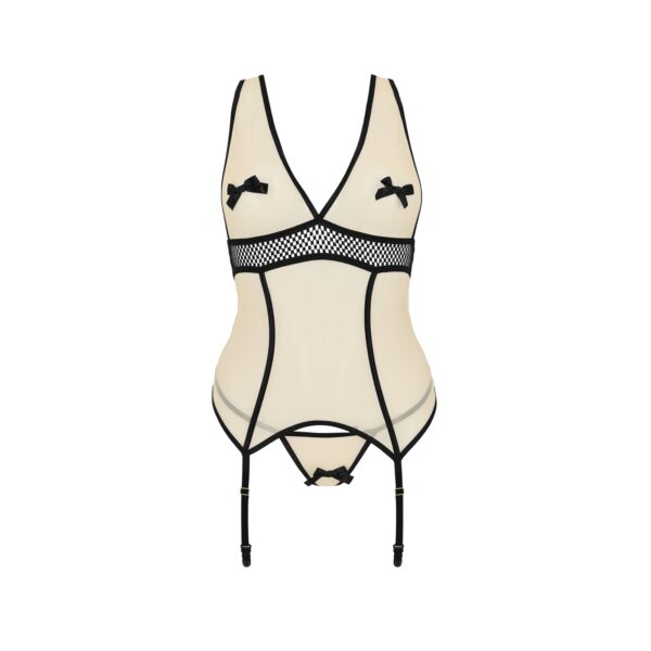 CORSÉ Y TANGA VIENA BEIGE TALLA QUEEN PASSION - Imagen 3