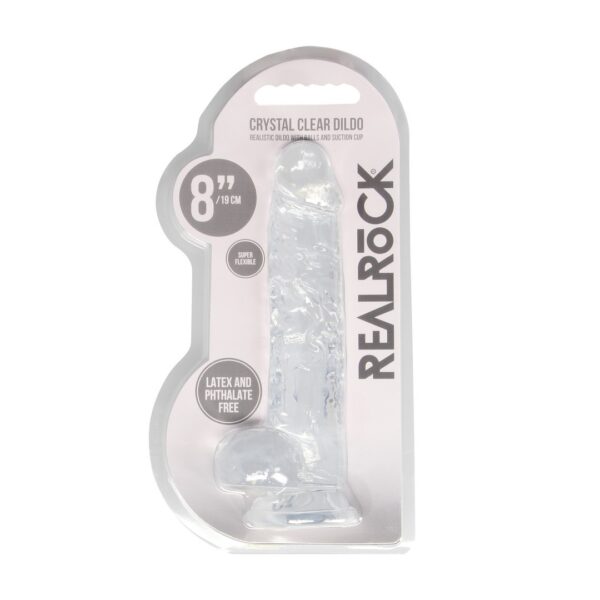 DILDO REALISTA CON TESTICULOS CRYSTAL CLEAR 8 /21CM REALROCK