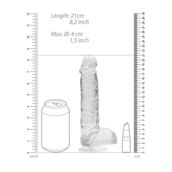 DILDO REALISTA CON TESTICULOS CRYSTAL CLEAR 8 /21CM REALROCK - Imagen 6