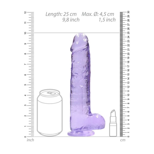 DILDO REALISTA CON TESTICULOS CRYSTAL CLEAR 9 /23 CM  REALROCK - Imagen 6