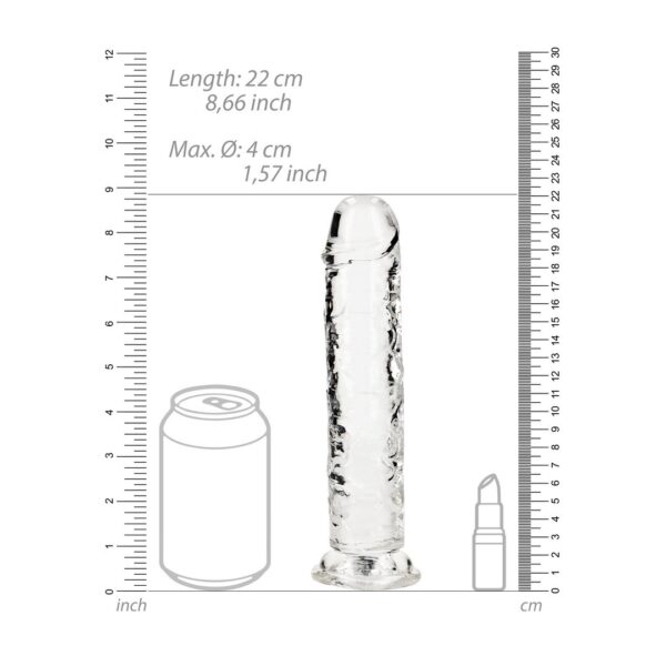 DILDO STRAIGHT REALISTIC CRYSTAL CLEAR 8 /20 CM TRANSPARENTE REALROCK - Imagen 6