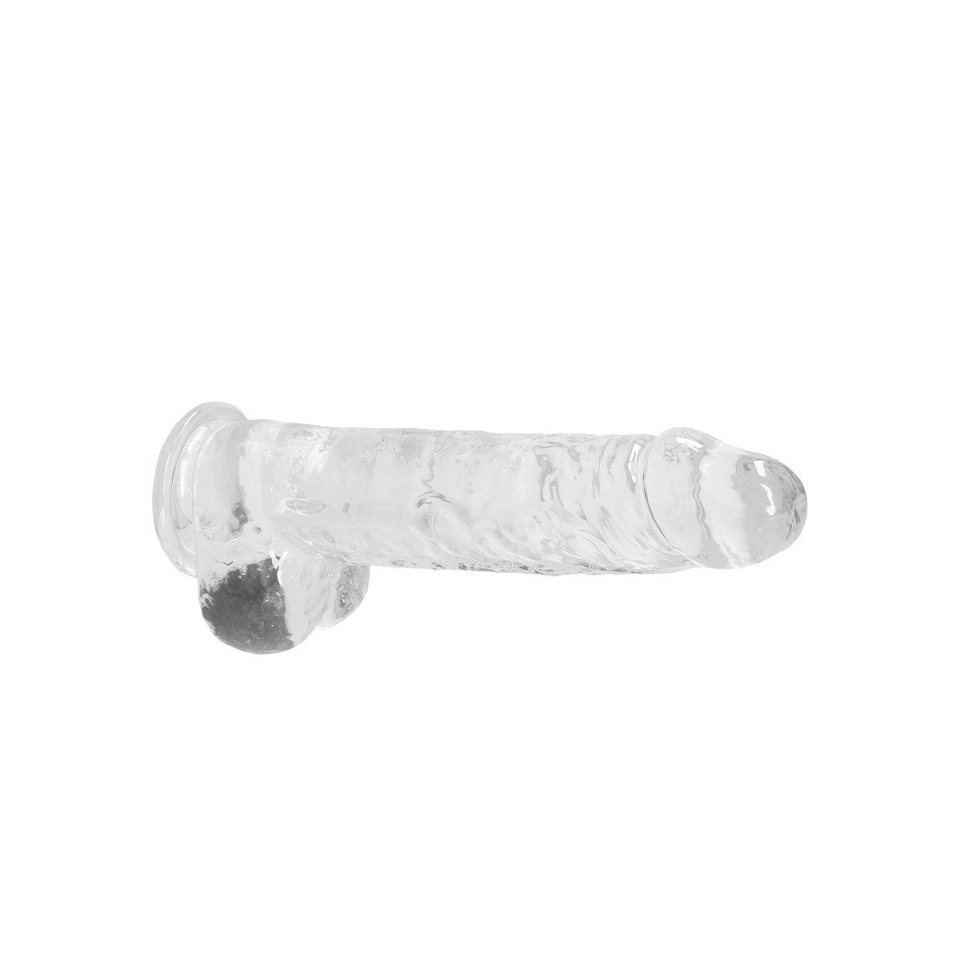 DILDO REALISTA CON TESTICULOS CRYSTAL CLEAR 9 /23CM TRANPARENTE REALROCK - Imagen 4