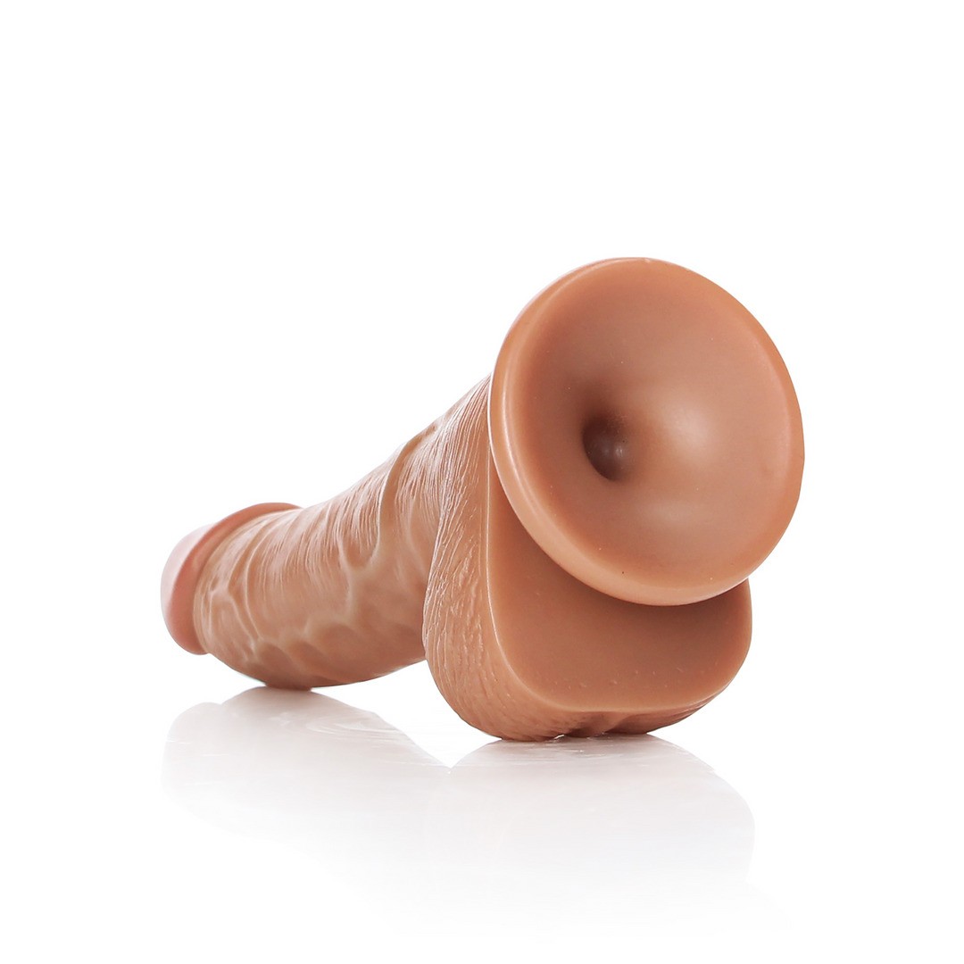 DILDO REALISTA CON TESTICULOS CURVED 6 /15,5 CM REALROCK - Imagen 5