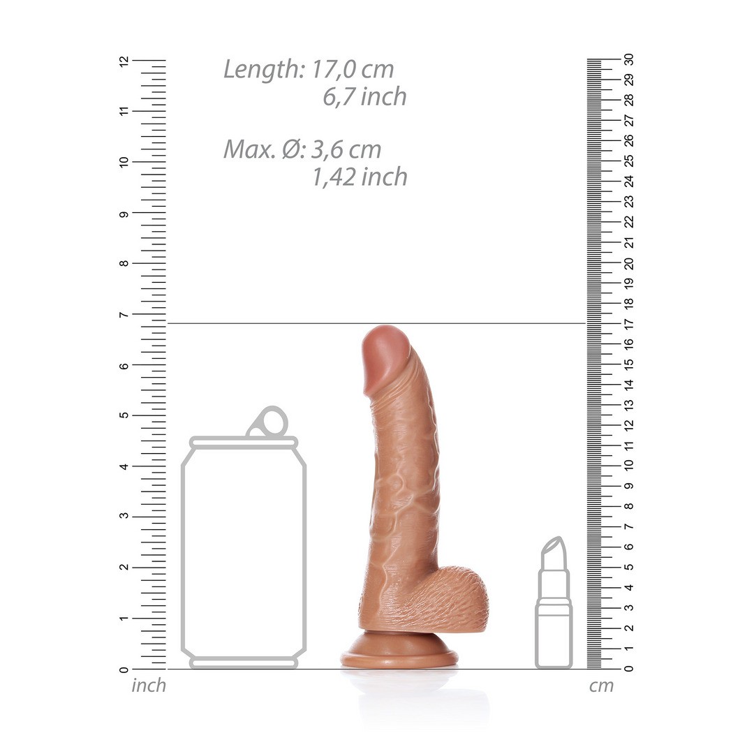 DILDO REALISTA CON TESTICULOS CURVED 6 /15,5 CM REALROCK - Imagen 6