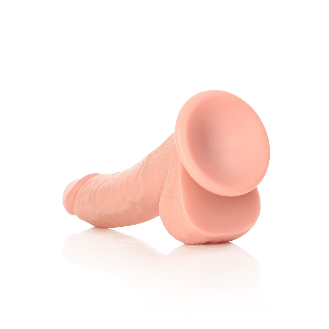 DILDO REALISTA CON TESTICULOS CURVED 8 /20,5 CM FLESH REALROCK - Imagen 5