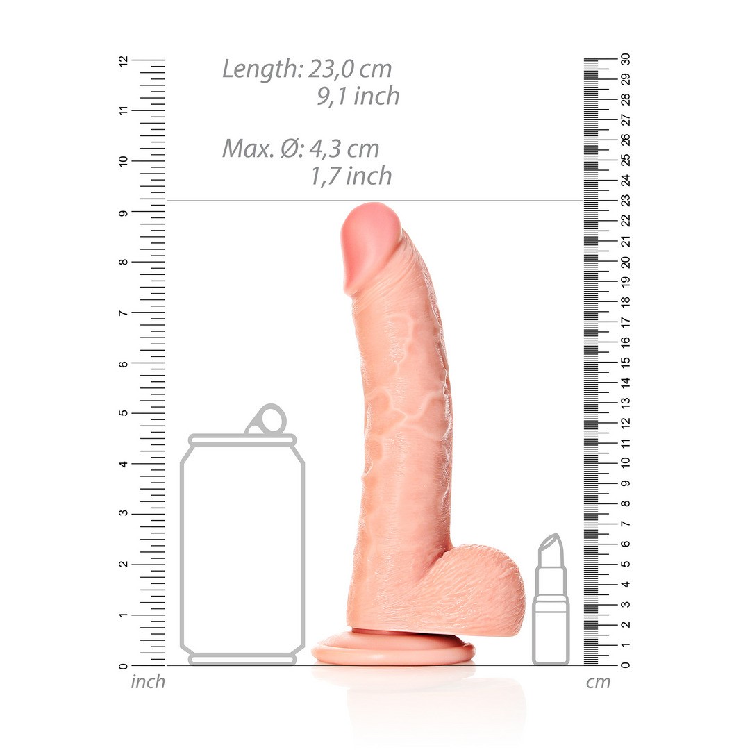 DILDO REALISTA CON TESTICULOS CURVED 8 /20,5 CM FLESH REALROCK - Imagen 6