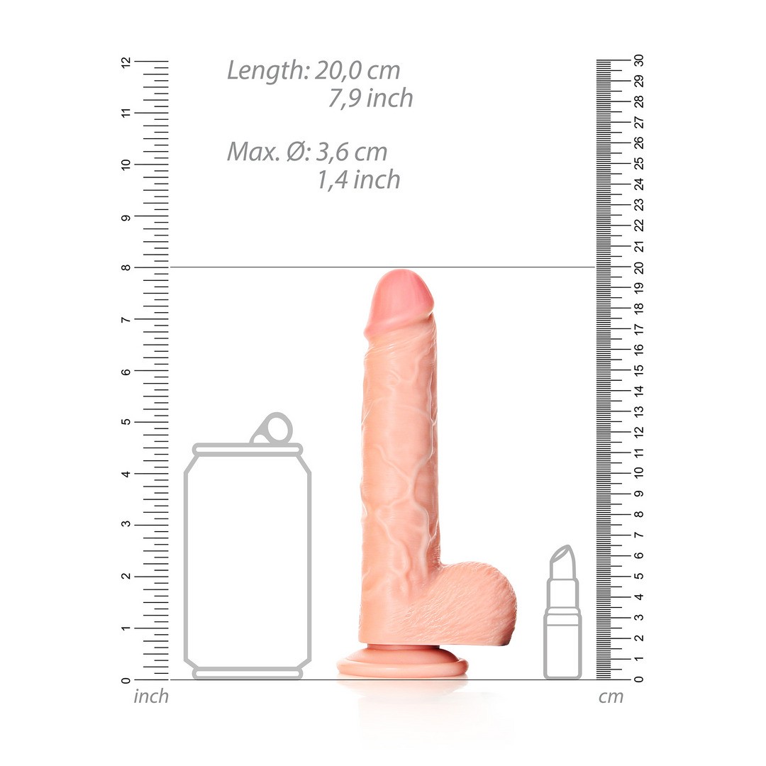 DILDO REALISTA CON TESTICULOS STRAIGHT 7 / 18 CM FLESH REALROCK - Imagen 6