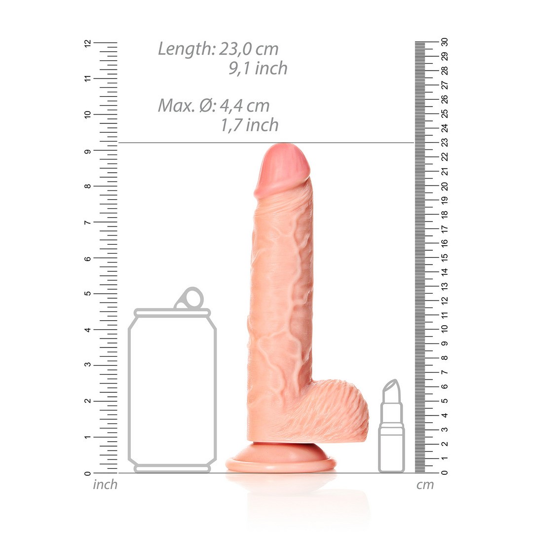 DILDO REALISTA CON TESTICULOS STRAIGHT 8 /20,5 CM FLESH REALROCK - Imagen 6