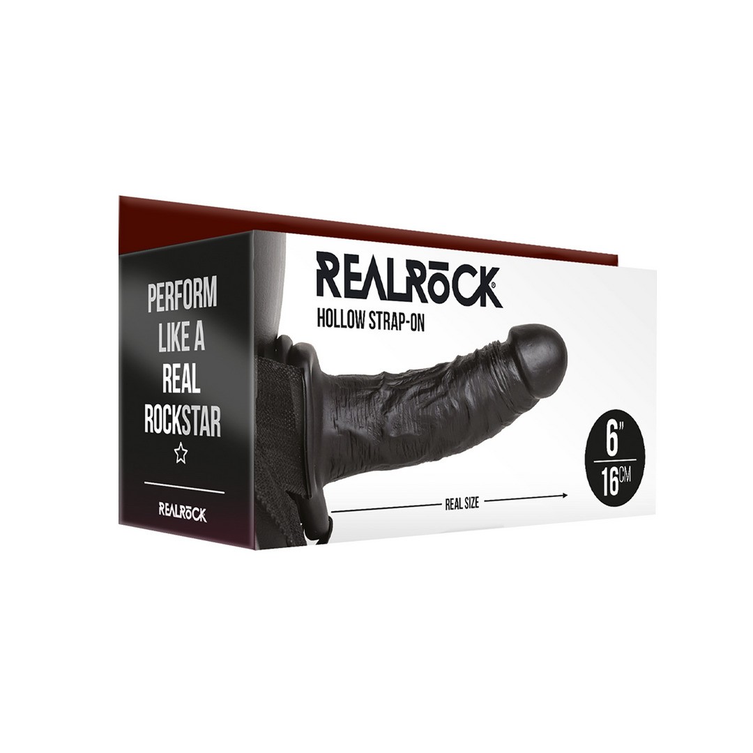 STRAP-ON HUECO 6 /15,5 CM NEGRO REALROCK