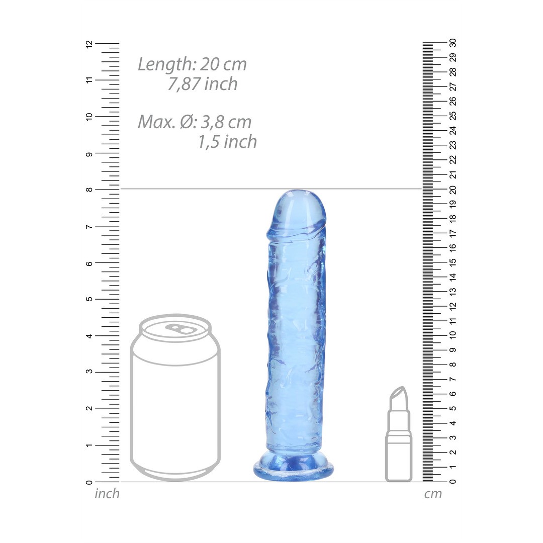 DILDO STRAIGHT REALISTIC CRYSTAL CLEAR 7 /18 CM AZUL REALROCK - Imagen 6