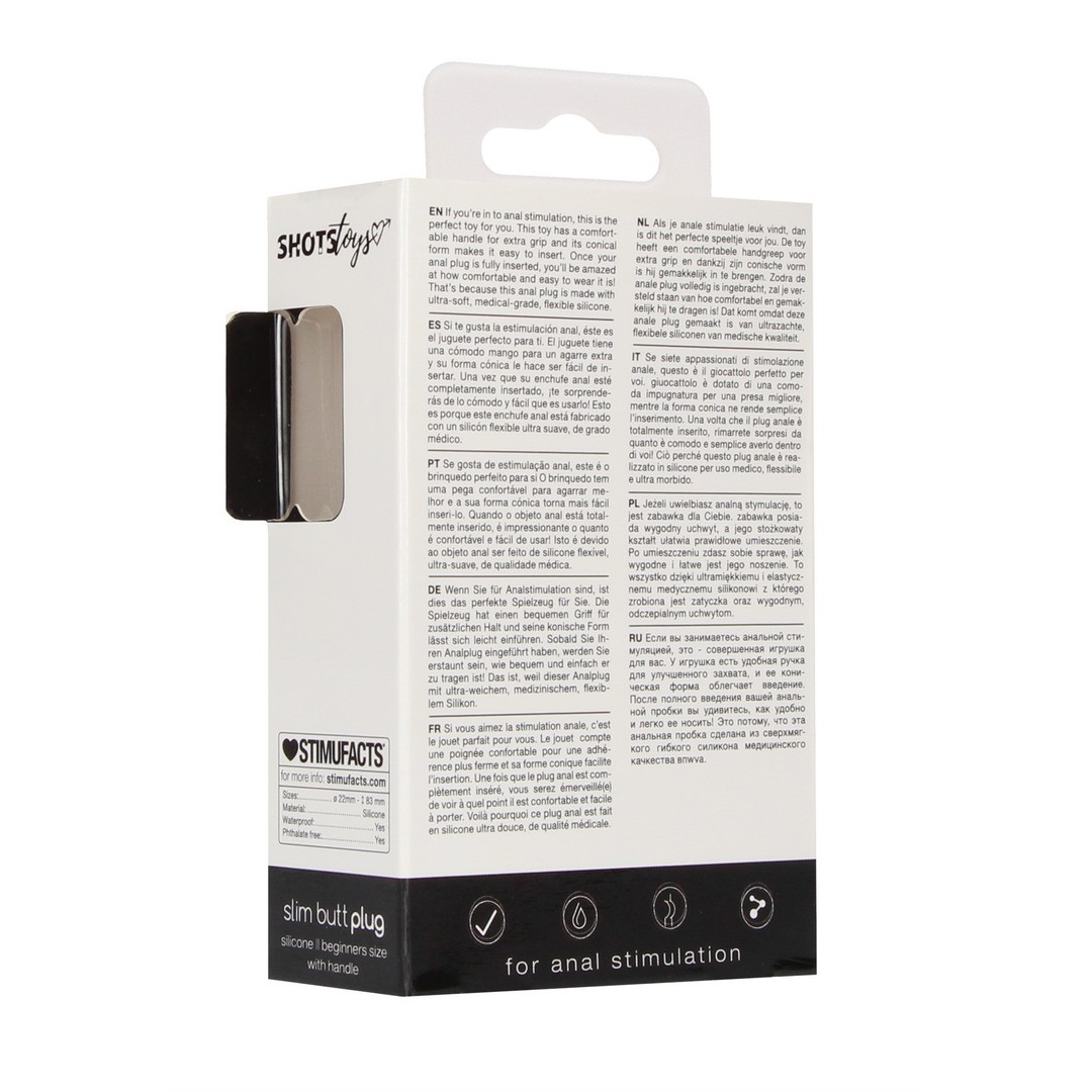 PLUG ANAL SLIM BEGINNER NEGRO SHOTS TOYS - Imagen 3
