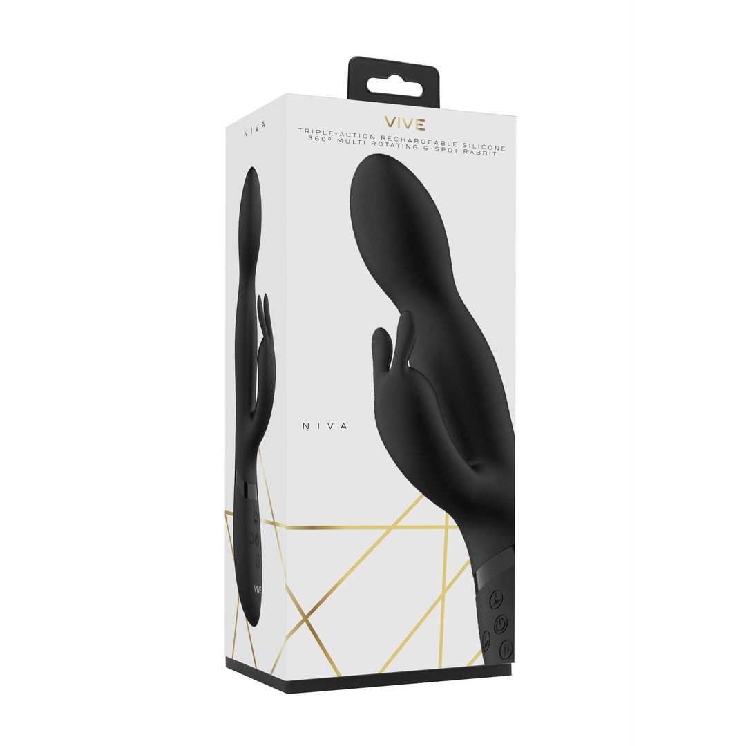 VIBRADOR NIVA ROTATING RABBIT NEGRO VIVE