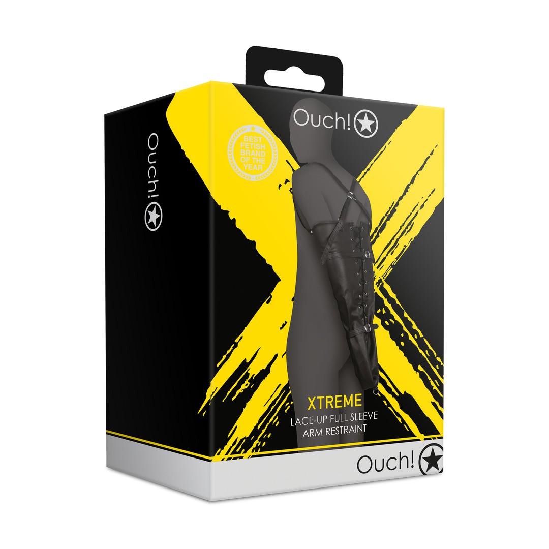 RESTRICCIÓN DE BRAZOS LACE-UP FULL SLEEVE NEGRO XTREME OUCH!