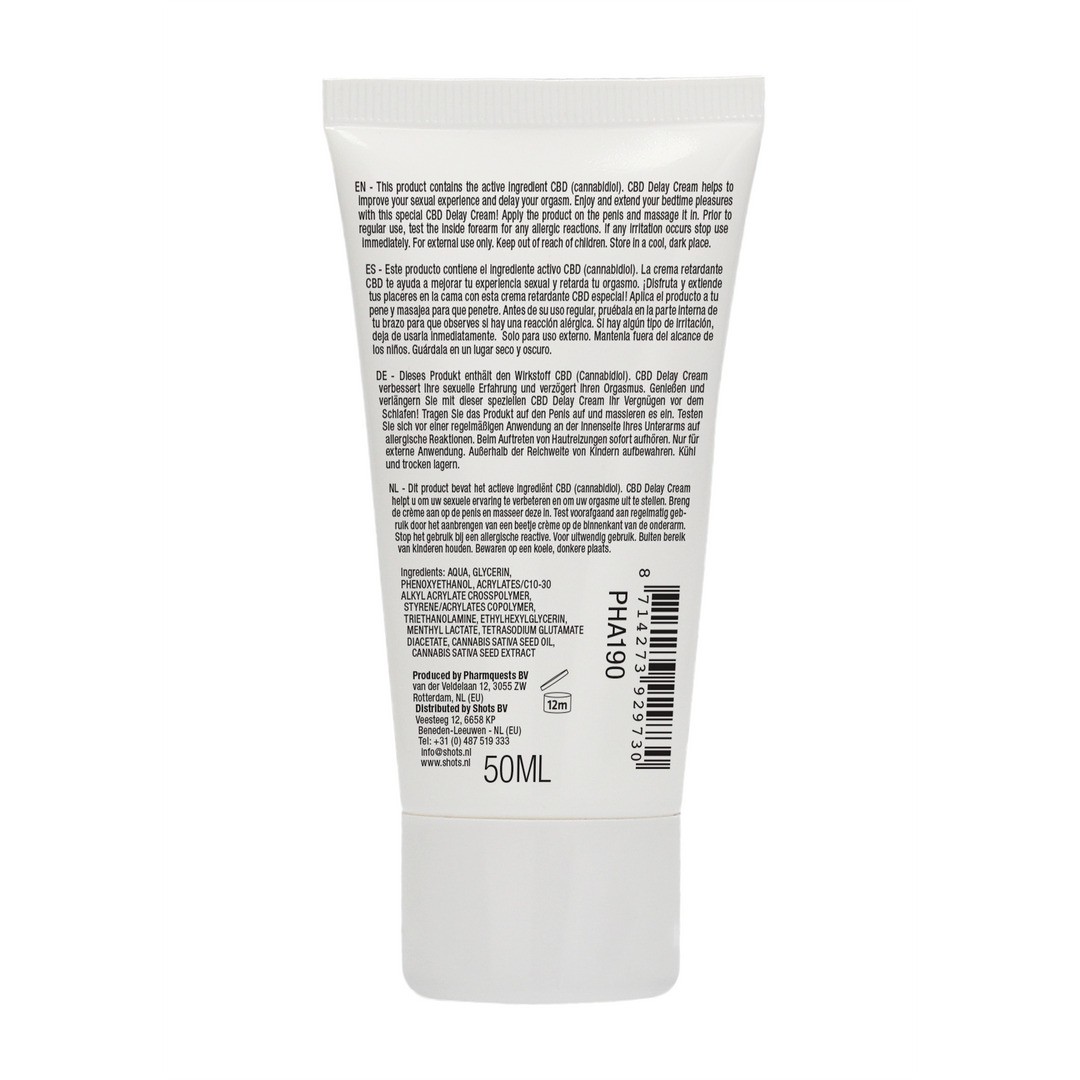 CREMA RETARDANTE NATURAL CBD 2 FL OZ 50 ML PHARMQUESTS - Imagen 3