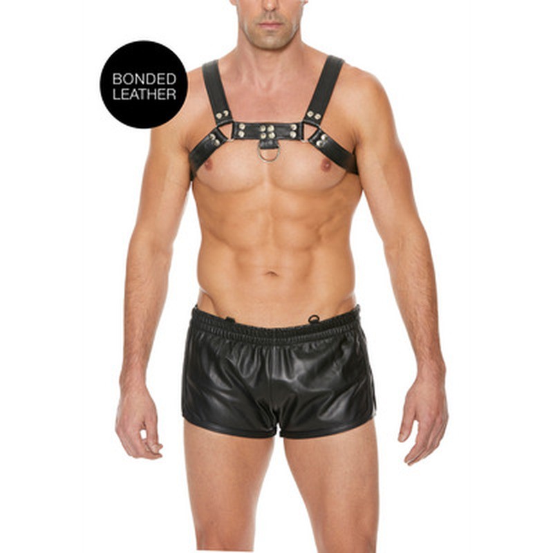 ARNÉS LEATHER BULLDOG HARNESS L/XL NEGRO OUCH! - Imagen 7