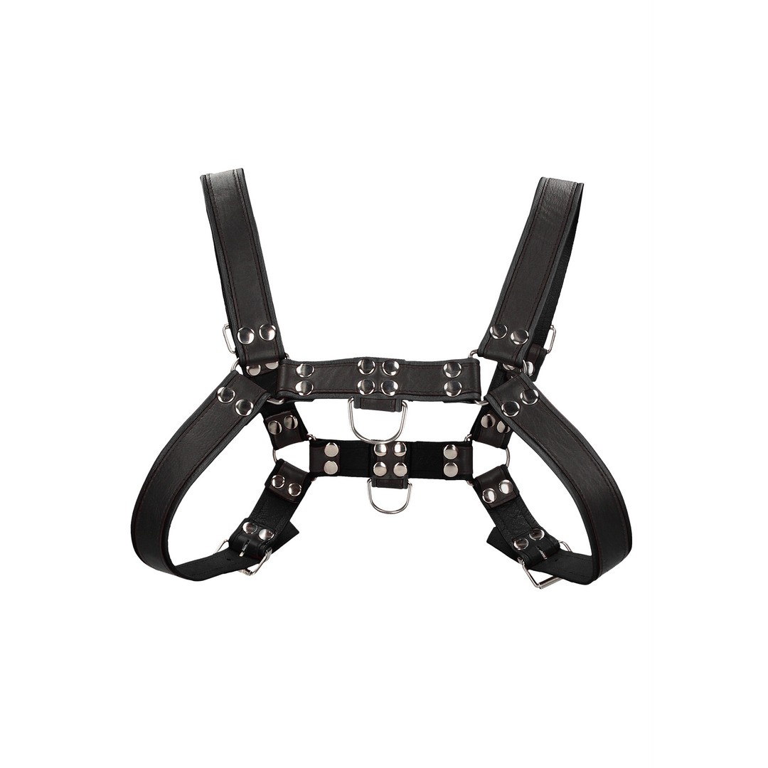 ARNÉS LEATHER BULLDOG HARNESS L/XL NEGRO OUCH! - Imagen 4