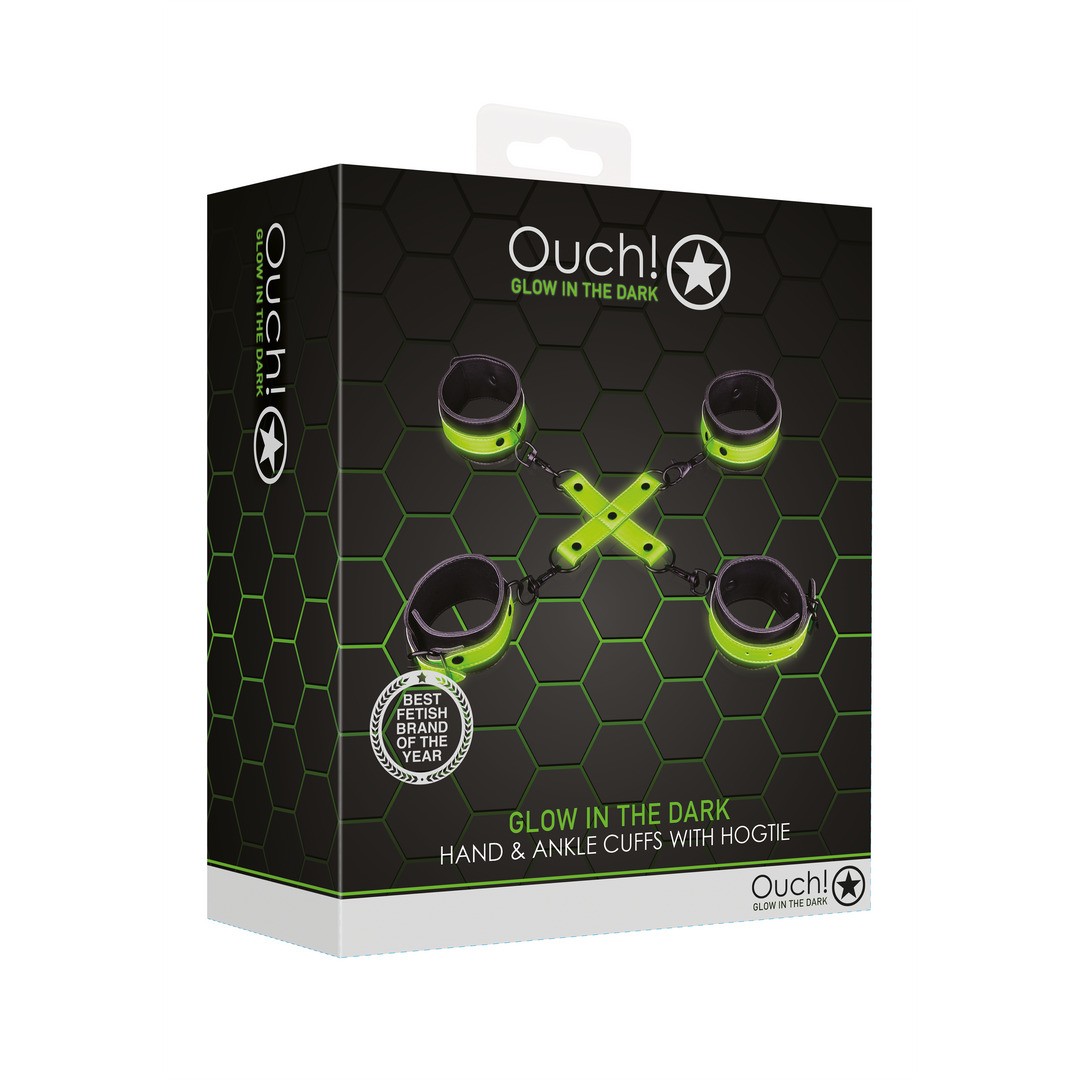 ESPOSAS PARA PUÑOS Y TOBILLOS CON HOGTIE GLOW IN THE DARK OUCH!